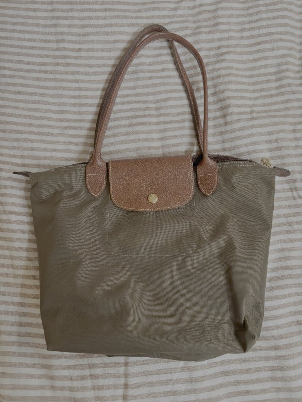 Longchamp Small Le Pliage Tote in Olive Green